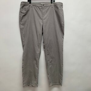 Lands' End Women's Corduroy Pants Size 22W Gray Mid Rise Straight Leg NWT